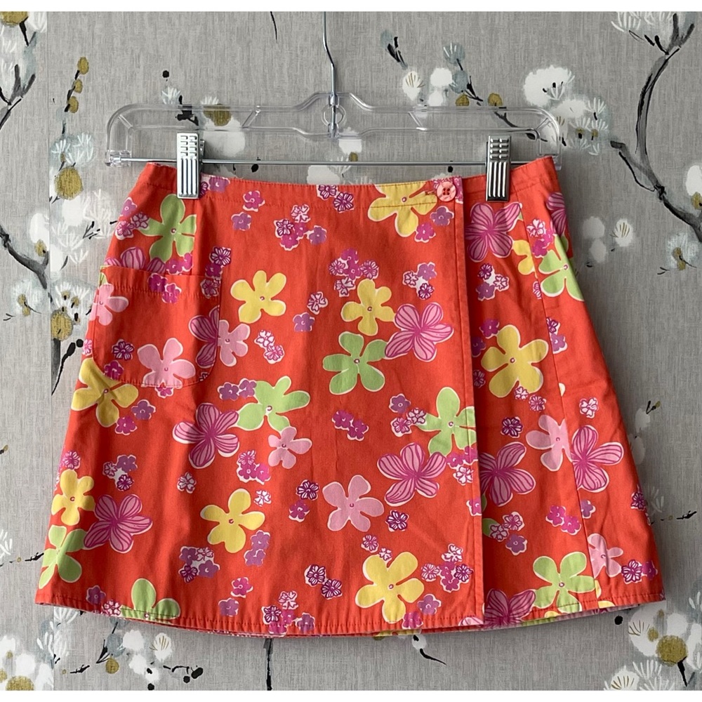 LILLY PULITZER Reversible Floral Wrap Mini Skirt